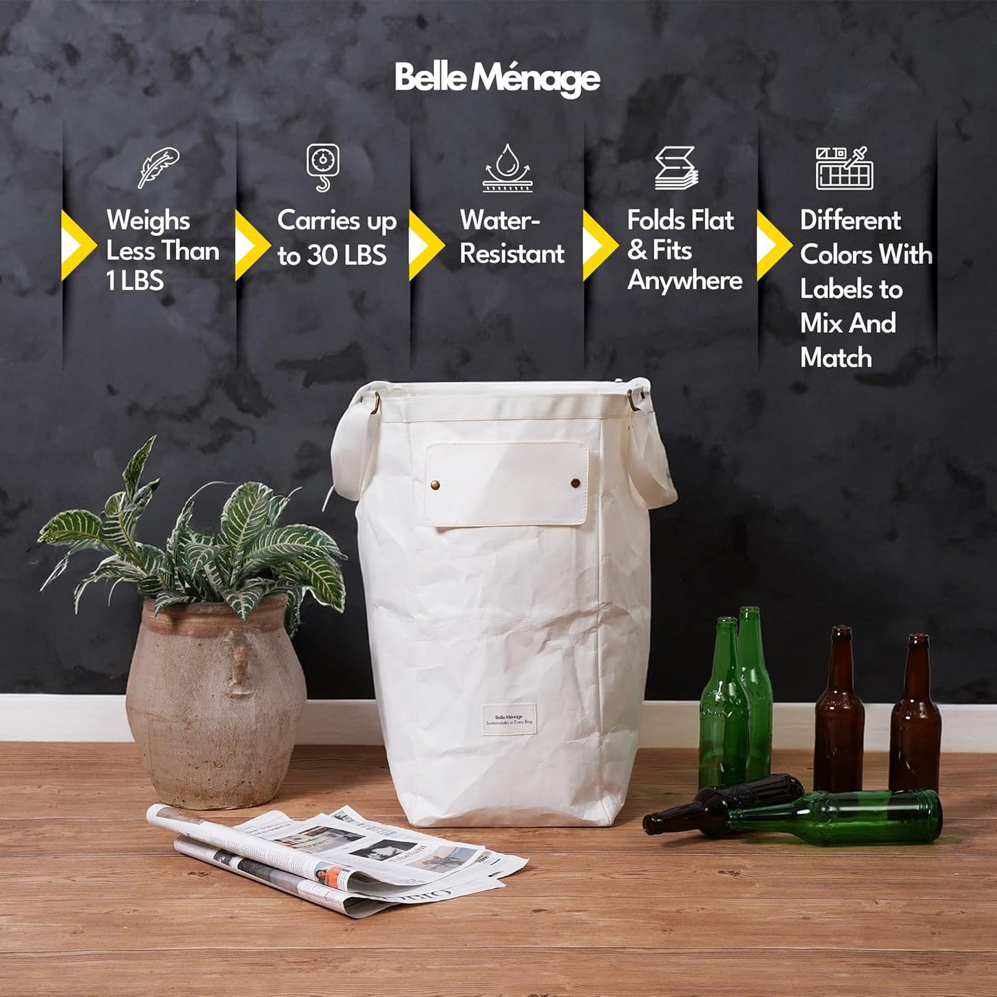 Kitchen Recycling Bin Indoor, Paper, Can, Trash Recycle Bin Combo (Navy+Grey)