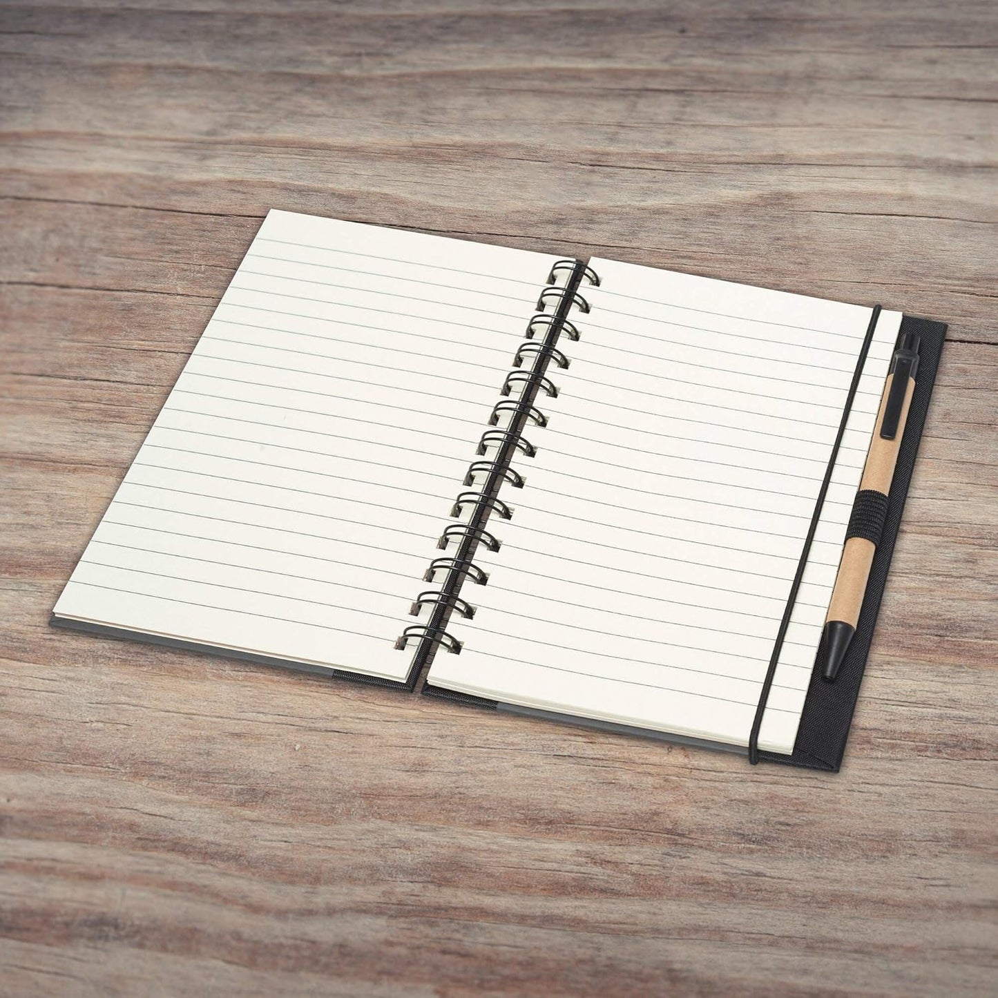 DISCOUNT PROMOS Eco Block Notebooks with Pens Set of 10, Bulk Pack - Perfect for School, Office, Business, Home - Smoke