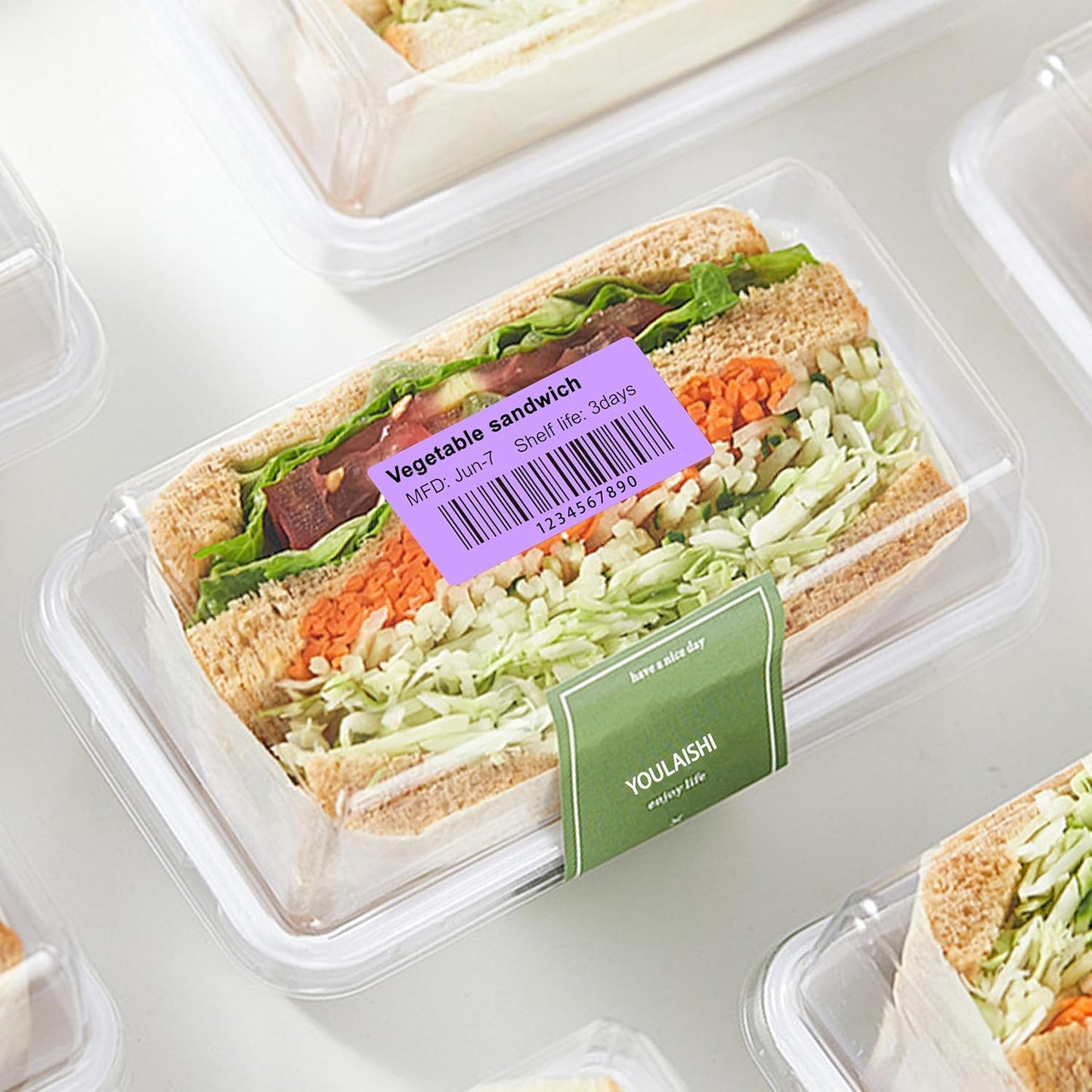 1X2 inch Label Stickers Roll for Thermal Printer 500PCS Colored Removable Freezer Labels Waterproof Blank Sticker Labels to Write on for Food Containers and Jars, Light Purple