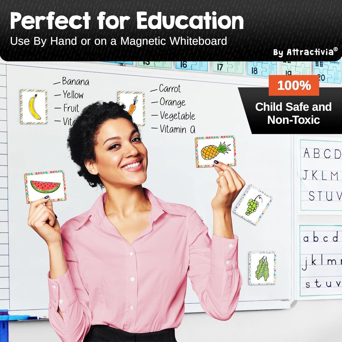 Dry Erase Magnetic Labels 3.7 x 2.8 in, Pattern Borders, Medium Dry Erase Magnets, 20-Pack, Colored Erasable Write-On All-Purpose Labels, for Office, Education, Home, Whiteboard