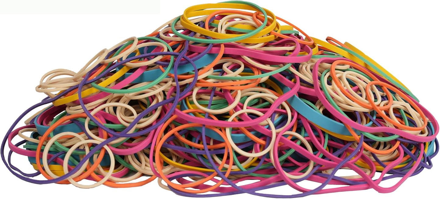 Rubber Bands Assorted Size Multicolor 0.5lb Elastic Bands for School Home Office Supplies Size#10,Size#16,Size#19,Size#33,Size#64,Size# 4.8",Size#5.9"