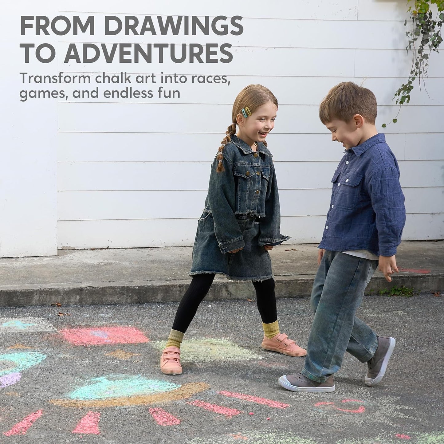 JOYIN 20 PCS Washable Sidewalk Chalks Set in 20 Colors, Non-Toxic Jumbo Colored Chalk for Kids, Painting for Outdoor Games, School Supplies, Painting on Chalkboard