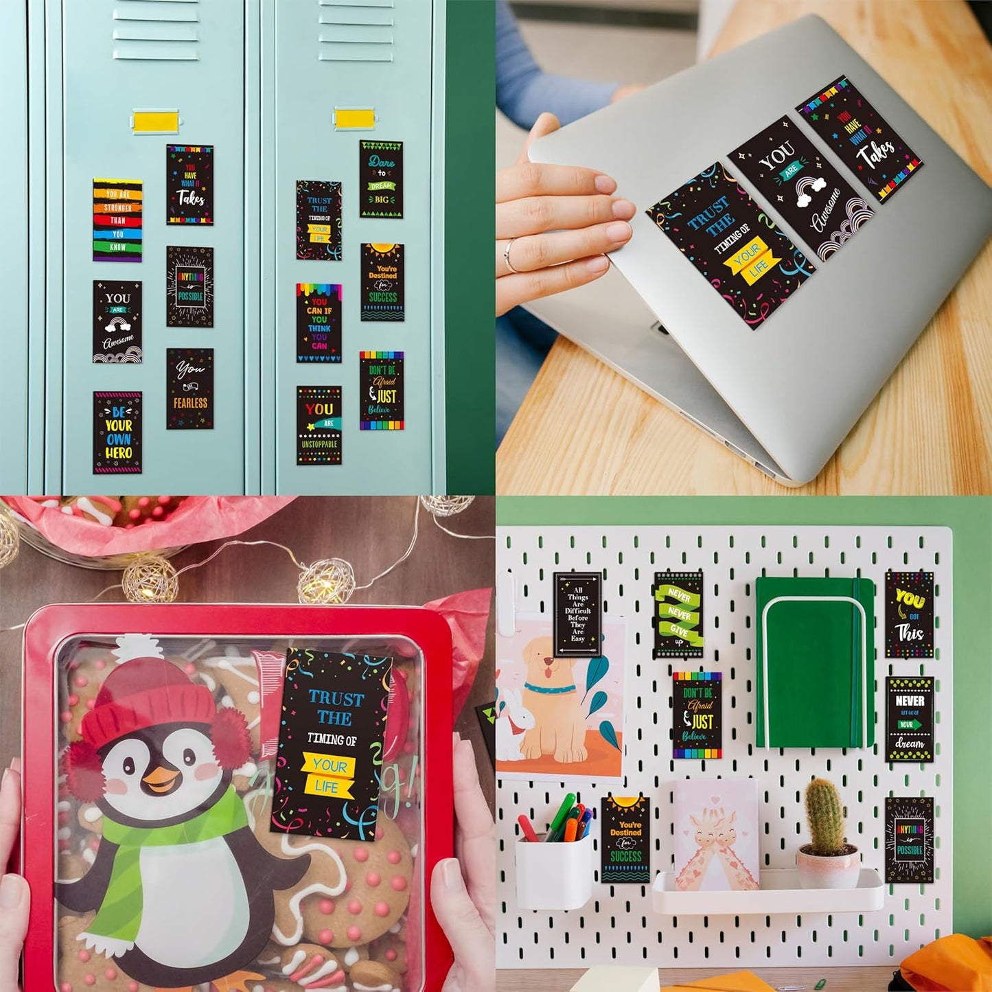 50 PCS Motivational Magnets, 25 Designs Inspirational Magnets Positive Affirmation Decals for Kids, Adults, Fridge (2' x 3.5')