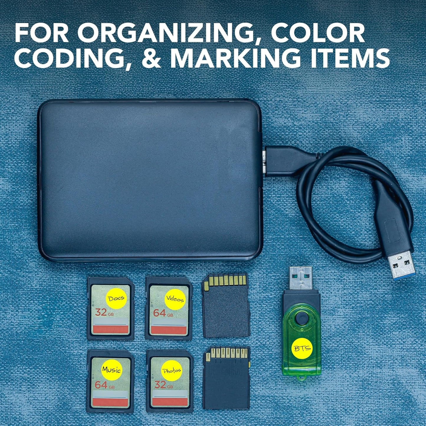 Perco Fluorescent Yellow 1/2-Inch Round Circle Dot Sticker Labels with Easy Peel Perforation - 3,000 Labels per Roll - Strong Adhesion, Vibrant Colors for Organizing, Crafting & More - Made in USA