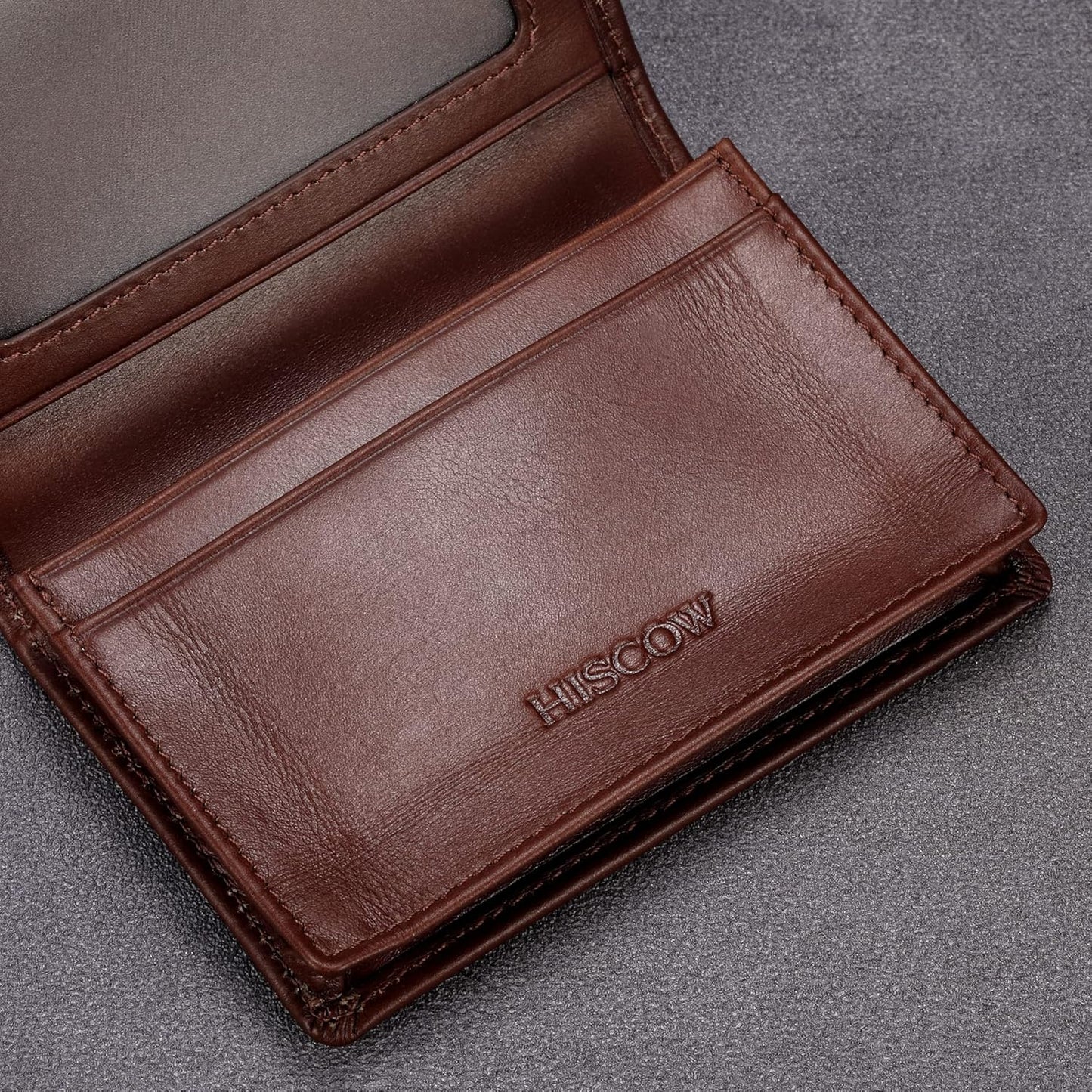 Leather Business Card Case Holder for Men & Women, Italian Calfskin