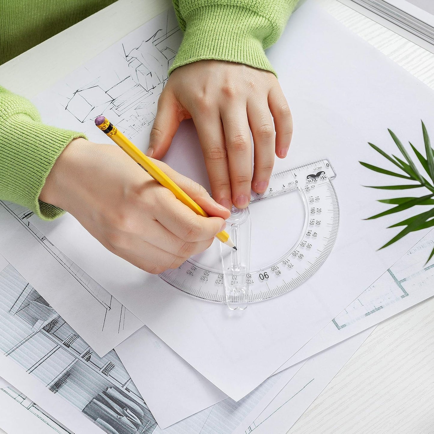 Mr. Pen- Protractor, 6 Inches Protractor with Swing Arm, Pack of 3