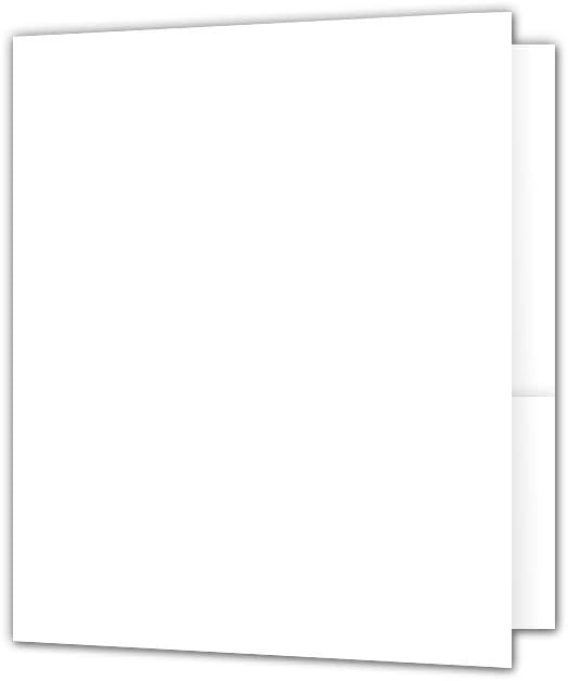JAM PAPER Custom Printed Semi-Gloss Folders with Round Corner Pockets - Personalized Logo & Text - 10pt C2S - White - 250/Pack