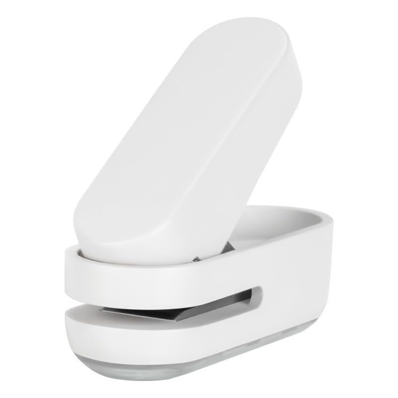 Knamoda Mini Small Hole Puncher White Color, 10 Sheet Paper Hole Puncher Capacity Single Hole Puncher for Office Use Or Gift for Students (White)