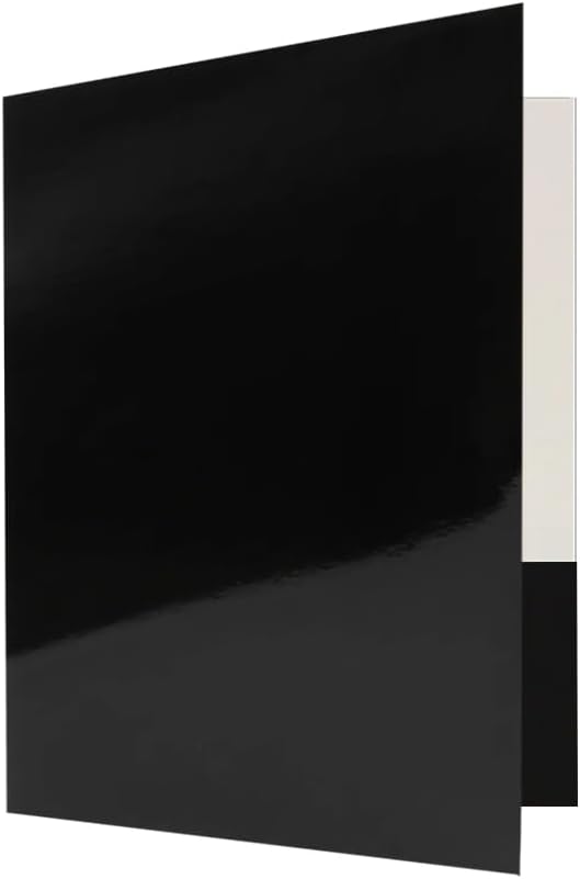 JAM PAPER Custom Printed Semi-Gloss Folders with Round Corner Pockets - Personalized Logo & Text - 10 pt C2S - Black - 100/Pack