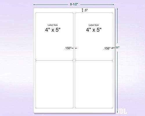 8-1/2 x 11" Neon Color High Light Fluorescent Labels for Laser & Inkjet Printer (Pink Fluorescent, 4 x 5" - 4 Per Page | 400 Labels)
