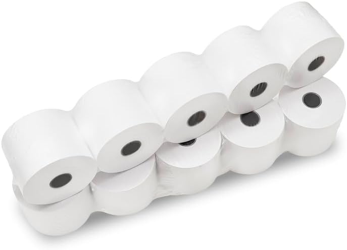 (50 Rolls) 2 1/4 x 150 ft White Adding Machine Tape Paper Rolls Premium One Ply Register/Adding Machine/Calculator Paper Rolls Printing Calculator 10 Key