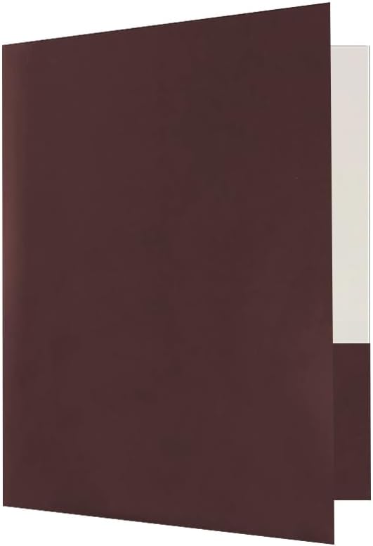 JAM PAPER Custom Printed Semi-Gloss Folders with Round Corner Pockets - Personalized Logo & Text - 10 pt C2S - Brown - 100/Pack