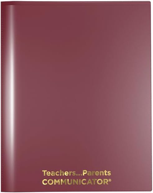 Nicky's Folders® English Communicator, Parent-Teacher Folder, Patented Tear-Resistant Flexible Plastic 2 Inside Pockets, 2 Exterior Sleeves, Letter Size Paper, Single Color(24 Pack) (Metallic Maroon)