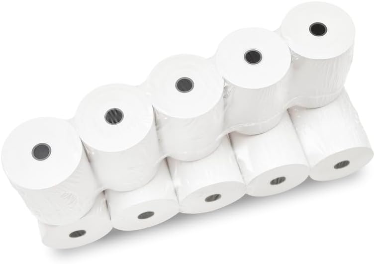(50) 3 1/8 x 230 Thermal Paper Receipt Rolls 3.125 x 230 ft, POS/Cash Register Paper, TM-T88 T20 T90 Bixolon SRP-350 370, BPA Free, 50 Rolls, 48 GSM