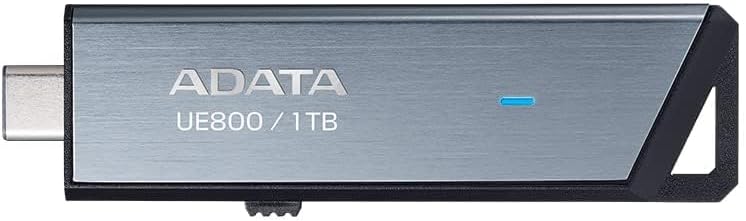 ADATA Elite UE800 1TB USB Type-C USB 3.2 Gen2 Flash Drive Portable SSD Up to 1000MB/s Read/Write (AELI-UE800-1T-CSG), Compatible with iPhone 15 Pro Series/Android/PlayStation 5
