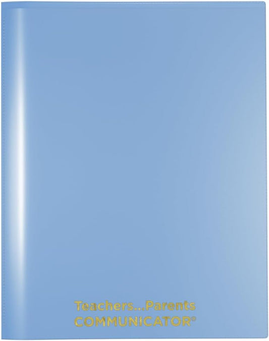 Nicky's Folders® English Communicator, Parent-Teacher Folder, Patented Tear-Resistant Flexible Plastic 2 Inside Pockets, 2 Exterior Sleeves, Letter Size Paper, Single Color(24 Pack) (Powder Blue)