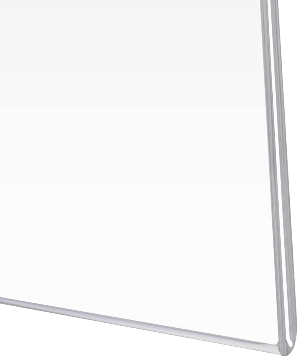 PecMuikee Acrylic Sign Holder 8.5x11 Horizontal, Wall Mount Acrylic Sign Holder and Plastic Paper Display Ad Frame bonus with 3M Tape and Mounting Screws for Restaurants, Office, Market, Store, 6 Pcs