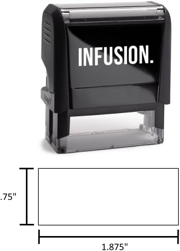 Infusion Self-Inking Custom Rubber Stamp (Personal or Business Use) - Choose from 16 Colors (3/4" x 1-7/8")