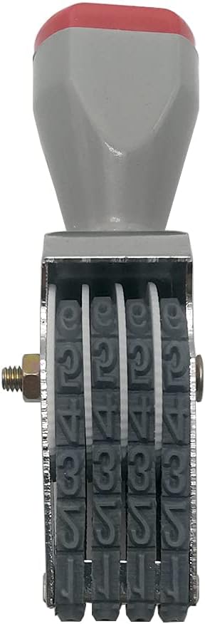 4 Digits Number Stamp Business Stamps Multi- Functional Creative Rolling Wheel Stamp Personalized Number Rubber Stamp Symbol Office Date Stamp… (4 Digits)