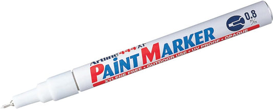 Artline 444XF Paint Markers for Wood, Plastic, and Canvas, Waterproof Marker for Indoor & Outdoor Applications, Opaque Permanent Markers with 0.8mm Bullet Tip - White, 12 Pack