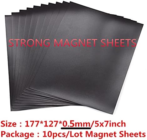 Briartw 10 Sheets Rubber Soft Magnet Sheet for Metal Cutting Dies Storage, Crafts Tool Scrapbooking Arts and Crafts Flexible Placement Mats, 3mm 6.85x5inches