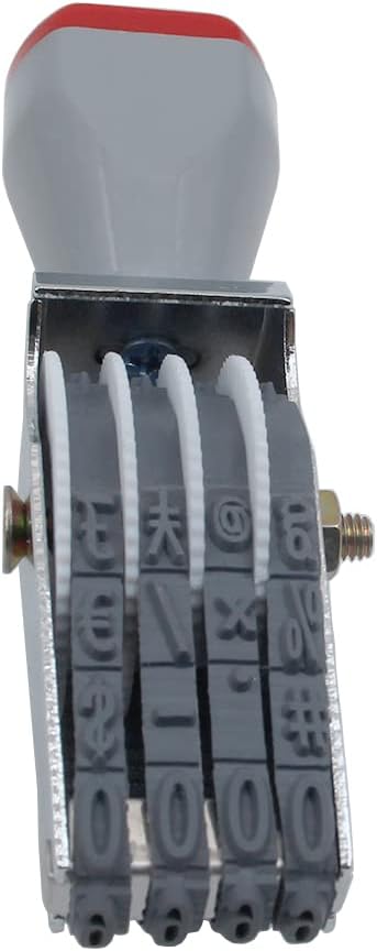 4 Digits Number Stamp Business Stamps Multi- Functional Creative Rolling Wheel Stamp Personalized Number Rubber Stamp Symbol Office Date Stamp… (4 Digits)