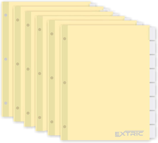 8-Tab Binder Dividers for 3 Ring Binder, Insertable Clear Big Tabs, Letter Size Paper Divider, 8.5 x 11 inch, 6 Sets (48 Dividers Total)