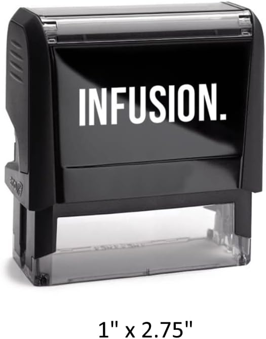 Infusion Self-Inking Custom Rubber Stamp (Personal or Business Use) - Choose from 16 Colors (1" x 2-3/4")