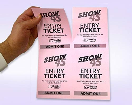 NextDayLabels - 8-1/2" x 11" Laser/Inkjet Postcards 4 Per Page, (4-1/4" x 5-1/2" Each Card | Pink, 200 Cards)