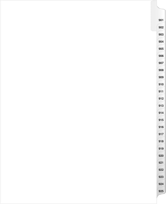 Exhibitindexes® Side Collated Exhibit Tabs AVE Style Bold Tabs Set of 901-925 | Made in The USA