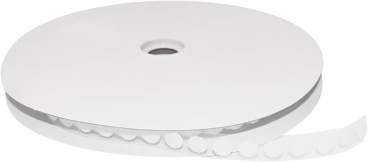 1/2-inch Diameter Hook and Loop Self-Adhesive Dots, 1440 per roll/Hook-Side Only (White)