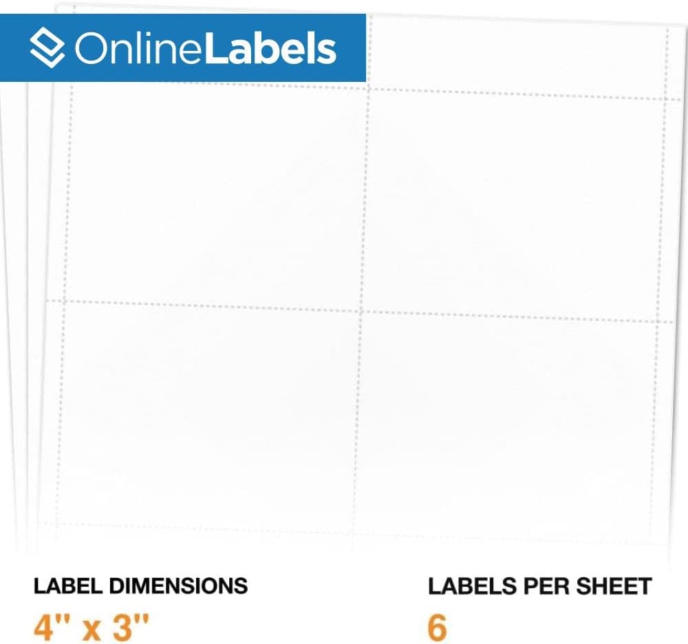 Name Badge Inserts - 4 x 3 - Cardstock - Pack of 600, 100 Sheets - Inkjet/Laser Printer - Online Labels