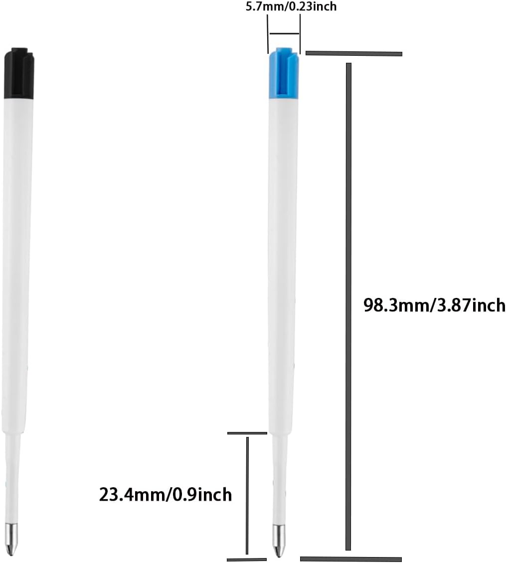 YOUMI 3.9inch 10 Pcs Black Ink Refills, Ink Tip 1.0 mm (Black Refills)