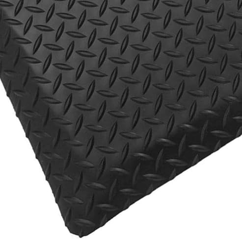 Rhino Mats, American Classic Diamond Anti-Fatigue Mats, Industrial Ergonomic Comfort Standing Mat for Work, Home, Garage, Office, Kitchen or Anywhere (Black 9/16" Thick, 2 FT. x 23 FT.)