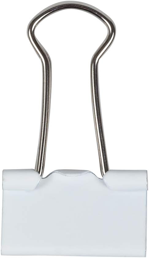 JAM PAPER Colorful Binder Clips - Small - 3/4 Inch (19 mm) - White Binderclips - 25/Pack