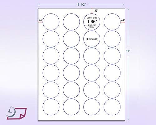 NextDayLabels - 8-1/2 x 11 Neon Color High Light Fluorescent Labels for Laser & Inkjet Printer (Pink Fluorescent, 1.66" Round - 24 Per Page | 600 Labels)