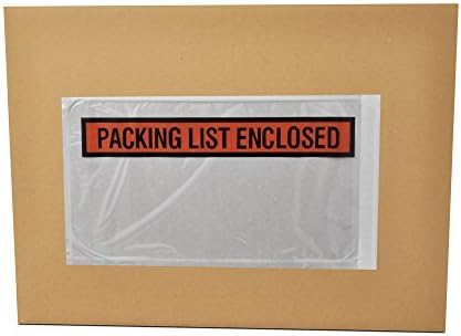 PSBM Packing List Enclosed Shipping Envelope 5.5"x10" Panel Face Pouches Adhesive Bags Case of 1000