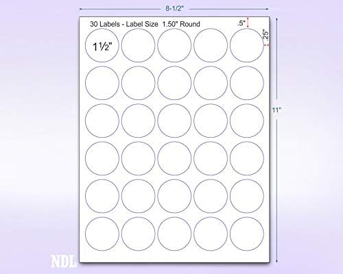 8-1/2 x 11" Neon Color High Light Fluorescent Labels for Laser & Inkjet Printer (RED Fluorescent, 1.5" Round - 30 Per Page | 3000 Labels)