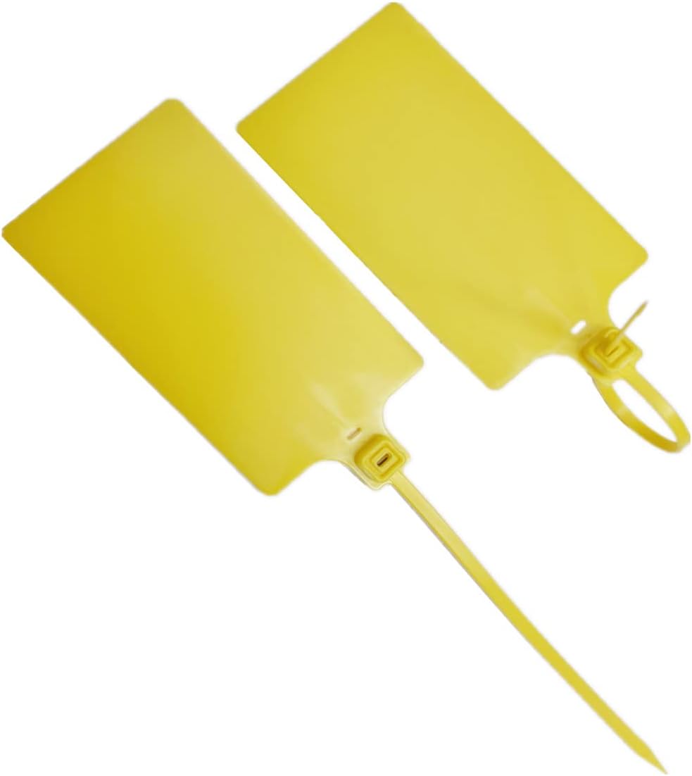 Blank Waterproof Plastic Tags Marker Ties Large Labeling Tags Fastener 2.28"×3.94" 200pcs,Yellow