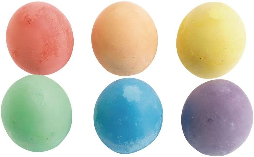 Colorations Chunky Chalk Eggs, Set of 18, for Kids and Toddlers, Easy Grip, Non-Toxic, Assorted Colors, 2 1/8 X 1 1/2 inches, Outdoor Play, Create, Drawing, Assorted Set (CHALKEGG)