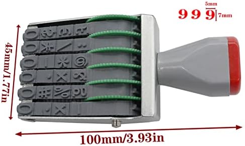 6 Digits Rubber Stamps Number Stamp,Rolling Wheel Stamps,Personalized Number Stamps,Symbol Multi-Function DIY Scrapbooking Ink Stamp Date Stamps