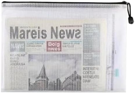 Mesh Pouch Bag,A4 Zipper Bag for Organizing Storage, Waterproof Zipper Pouch, 9" x 12"/24cm x 33cm, File Bag for School and Office Supplies (Black)