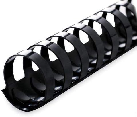 Plastic Comb Binding Spines, 3/4 Inch Diameter, Black, 150 Sheets, 100 Pack 13034