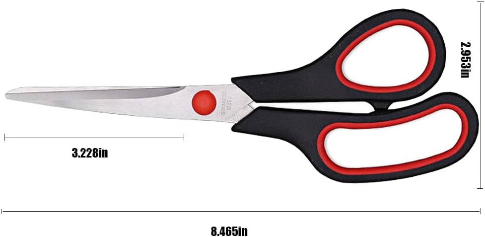 Scissors, Multipurpose office Scissors,8.5 Inch Ultra Sharp Shears, Comfort-Grip Handles Household scissors，Sturdy Sharp Craft Supplies - Pack of 5, Right/Left Hande