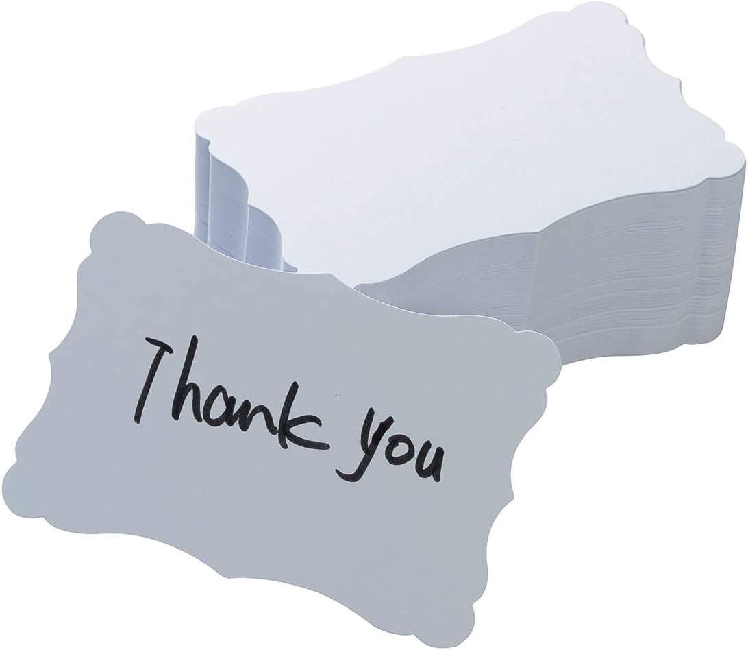 120 Pieces Small Mini Business Cards Vintage Assorted Colors Blank Note Cards Gift Word Card for Business Cards, Gift Cards (White, 3 x 5 inches)