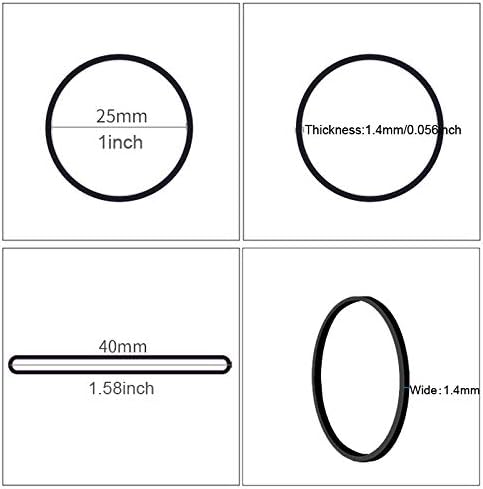 AMUU Rubber Bands 500pcs Black 1inch Small Rubber Bands for Office 2.5cm rubber band for Office School Home Strong Elastic Band Loop Office Supplies