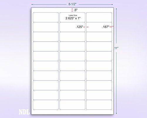 8-1/2 x 11 Neon Color High Light Fluorescent Labels for Laser & Inkjet Printer (Pink Fluorescent, 1" x 2-5/8" - 30 Per Page | 3,000 Labels)