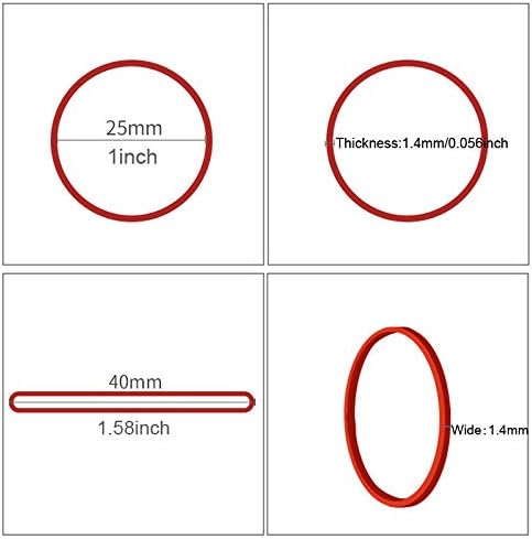 AMUU Rubber Bands 500pcs Red 2.5cm 1inch Small mini Rubber Bands for Office School Home Elastic Band