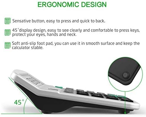 Calculator, 3 Pack Standard Functional Desktop Calculator Solar and AA Battery Dual Power Electronic Calculator with 12-Digit Large Display (2 Basic Black&1 Updated Silver)