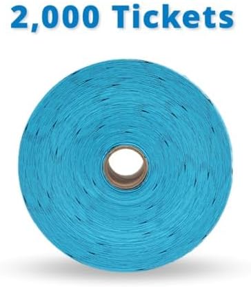 INDIANA TICKET CO. Blue Drink Roll Tickets, 2000 per Roll, Single Roll, 1x2 Tickets Admission, Events, Fundraisers & Prizes